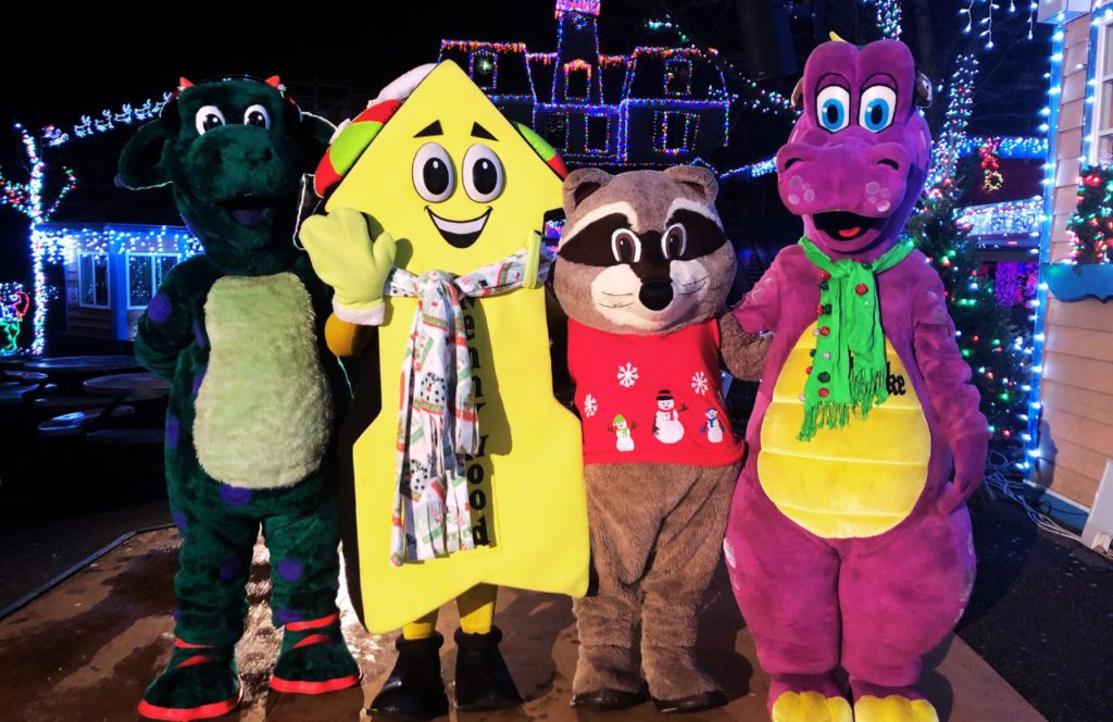 2024 Kennywood Holiday Christmas Lights Event Characters