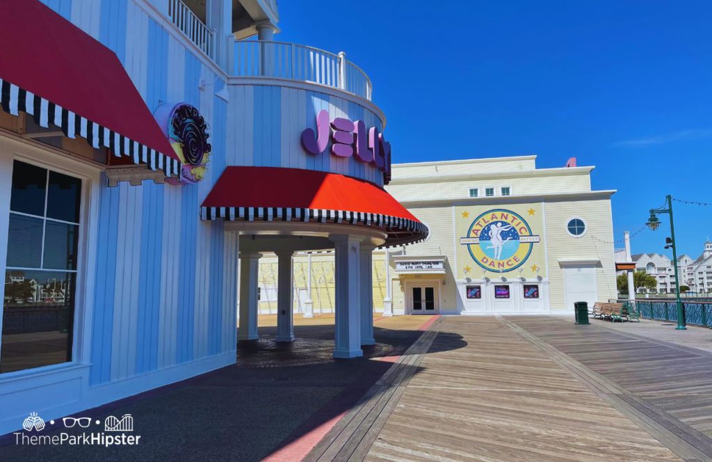 Walking to Jellyrolls and Atlantic Dancehall at Disney BoardWalk Hotel