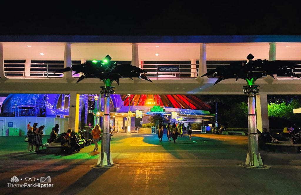 Space Mountain at Disney's Magic Kingdom at Night during Mickey's Not So Scary Halloween Party. Keep reading to figure out which is better for Space Mountain Disneyland vs Disney World.