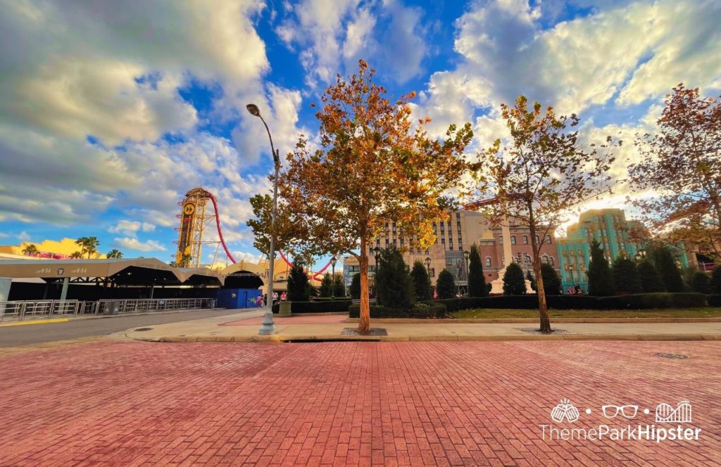 Universal Orlando Resort Central Park at Universal Studios with Hollywood Rip Ride Rockit Roller Coaster. Keep reading to learn how to fly to Orlando and how to find cheap flights to Orlando.