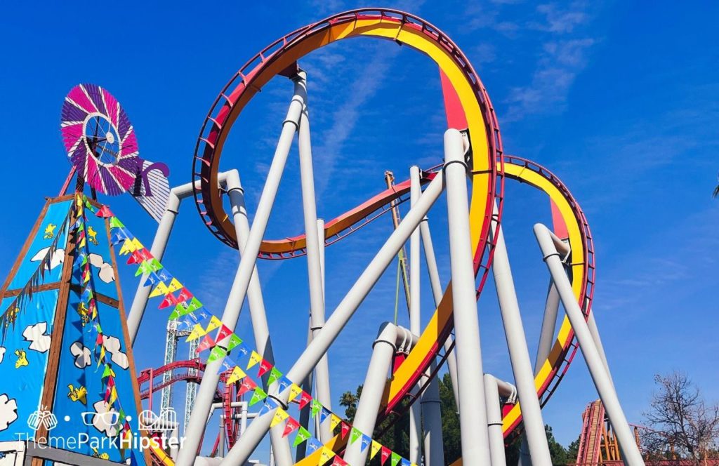 Knott's Berry Farm in California Silver Bullet Roller Coaster. Keep reading to get Knott’s PEANUTS Celebration Guide: Food, Characters, Shows and more!