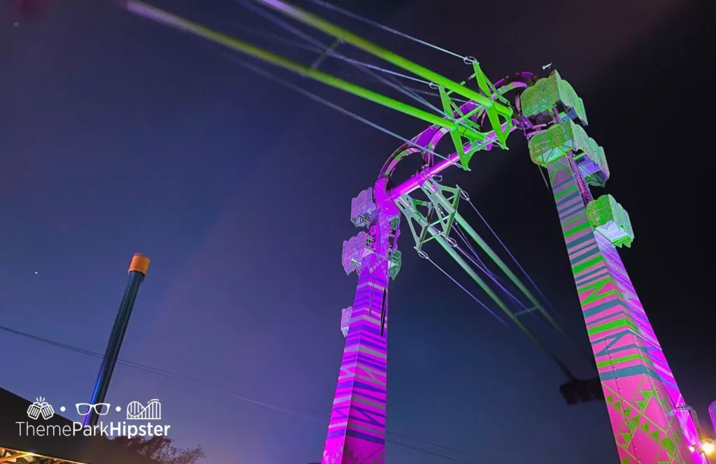 Busch Gardens Tampa Food and Wine Festival Serengeti flyer at night with jupiter and venus in the sky