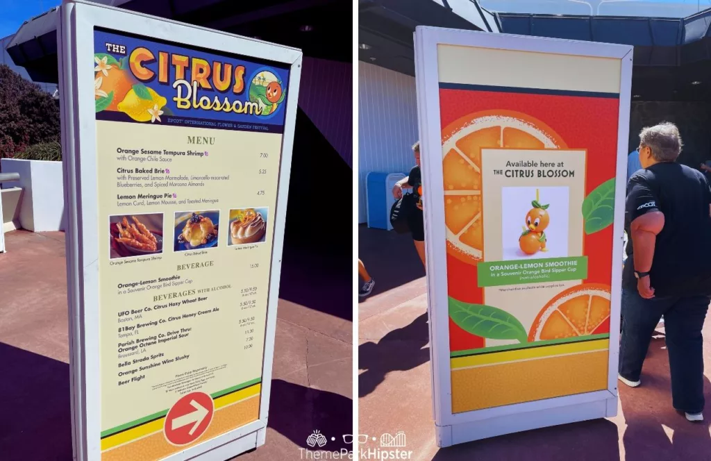 Epcot Flower and Garden Festival 2023 Menu Citrus Blossom Booth 