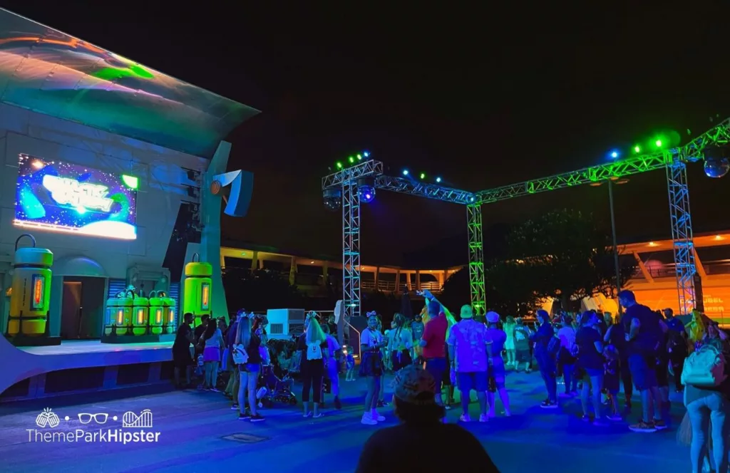 Mickey's Not So Scary Halloween Party at Disney's Magic Kingdom Theme Park Tomorrowland Galactic Gateway Dance Party with the Monsters Inc