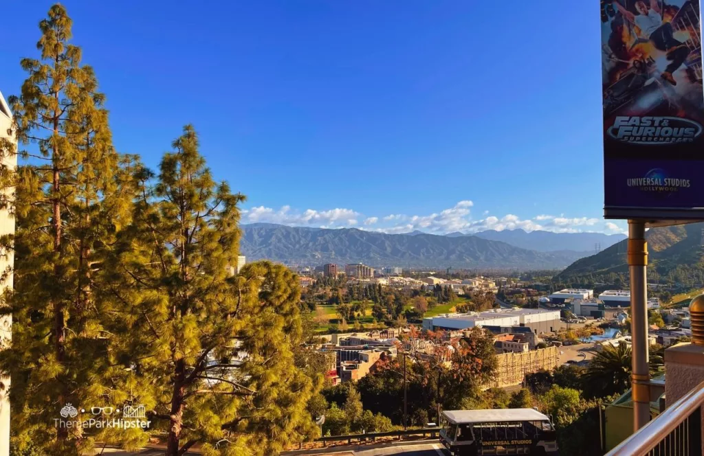 Universal Studios Hollywood backlot Studio Tour view of Universal City California with mountains. Keep reading to get the best quotes on self doubt.