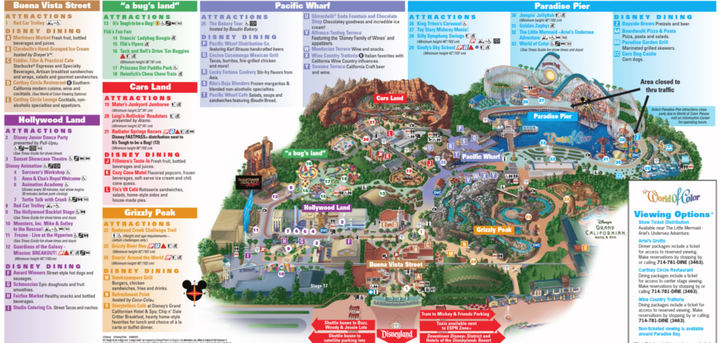 2024 Disney California Adventure Map. Keep reading to get the full guide on which is better Disneyland vs Universal Studios Hollywood.