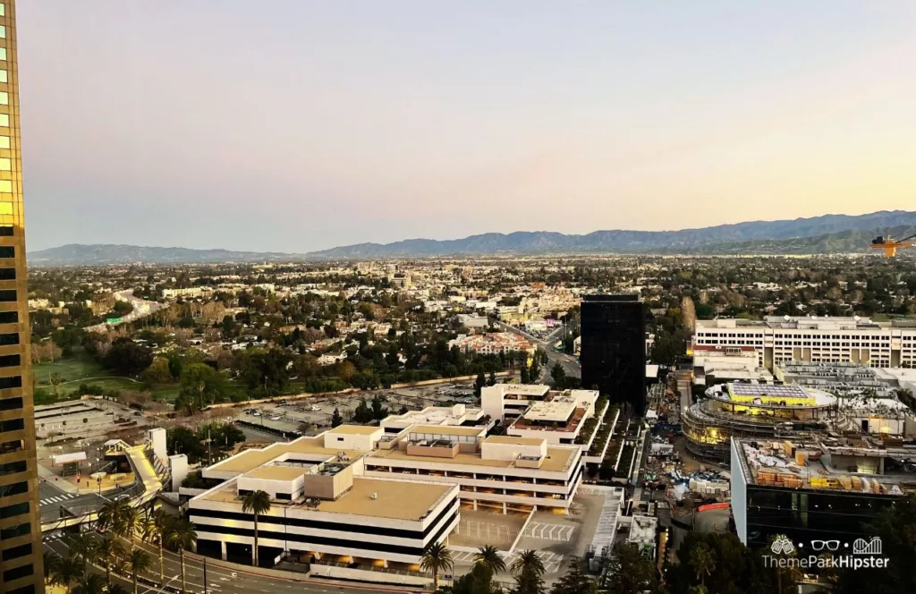 Sheraton Universal a hotel near Universal Studios Hollywood California view of Universal City and Mountains