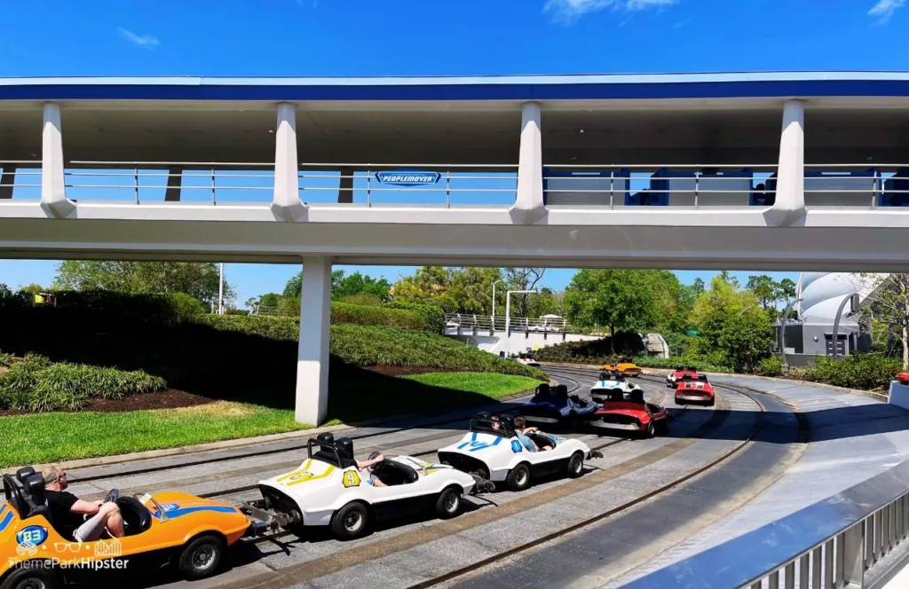 Tomorrowland Speedway at the Magic Kingdom in Walt Disney World Resort Florida and People Mover