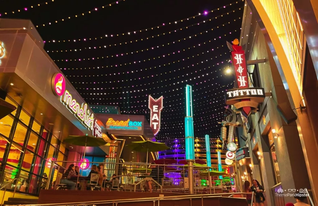 Hart Tattoo at Universal Orlando Resort CityWalk Menchie and Bread Box at Night