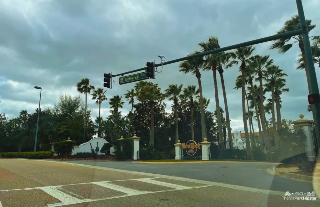 Universal Orlando Resort Hard Rock Hotel Entrance from car. Keep reading to find out all you need to know about Velvet Sessions at Universal Orlando.  