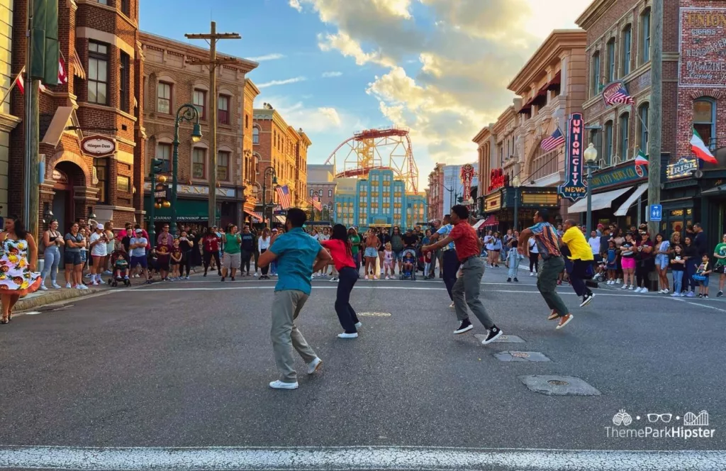 Universal Orlando Resort Latin Dance Group at Universal Studios Florida. Keep reading to get the best Universal Studios Orlando tips for beginners and first timers.