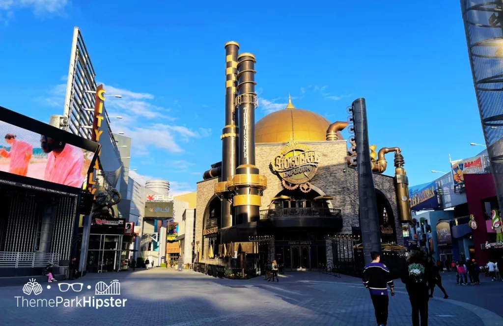 2024 Universal Studios Hollywood CityWalk Toothsome Chocolate Emporium. Keep reading to get the full guide on which is better Disneyland vs Universal Studios Hollywood.