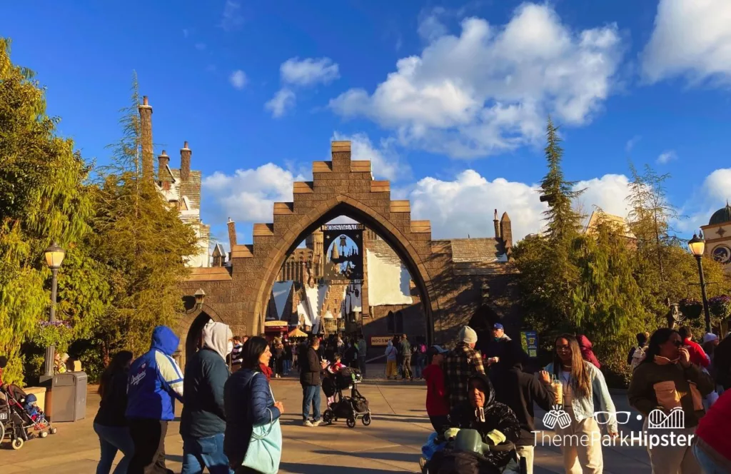 Universal Studios Hollywood Entrance to Wizarding World of Harry Potter Hogsmeade. Keep reading to know what to wear to Universal Studios Hollywood and how to choose the best outfit.