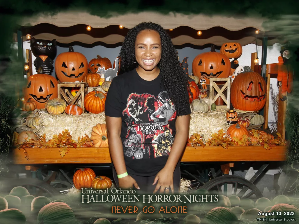 NikkyJ at Halloween Horror Nights Taste of Terror Food Event. Keep reading to get the benefits of going to theme parks alone and having a solo Orlando, Florida trip.