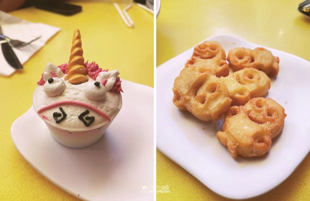 Universal Studios Florida Minion Land Minion Cafe Unicorn Cupcake and Tater Tots