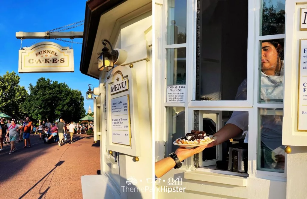 2023 Epcot Food and Wine Festival at Disney Cookies n Cream Funnel Cake. One of the best snacks at EPCOT.