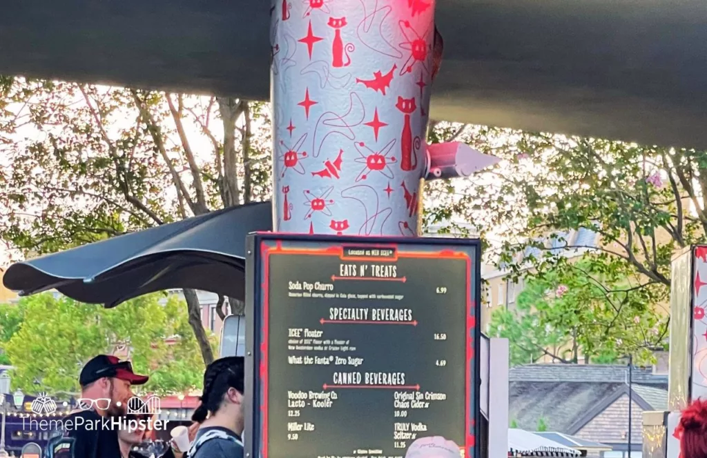 MiB Food Booth at 2023 Halloween Horror Nights HHN 32 Universal Studios Orlando Food and Drink Menu