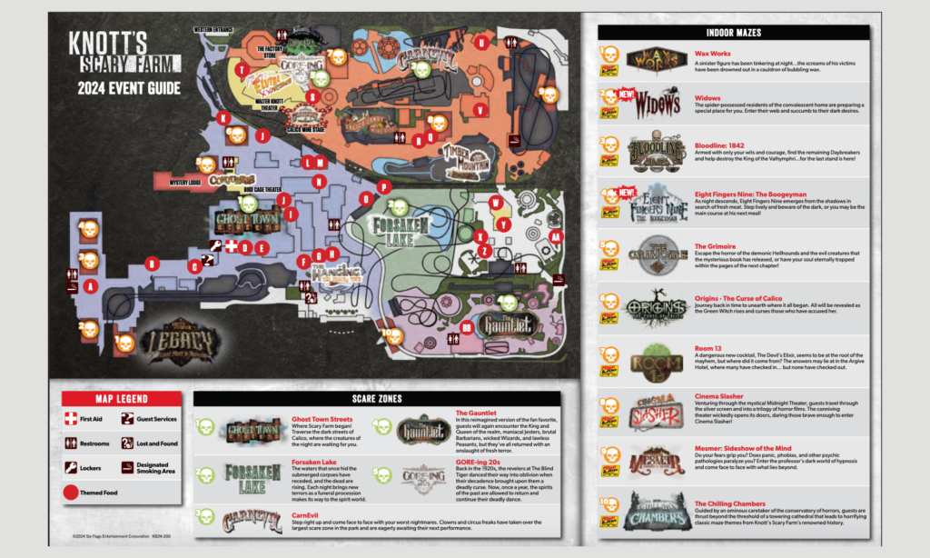 2024 Knott's Scary Farm Map