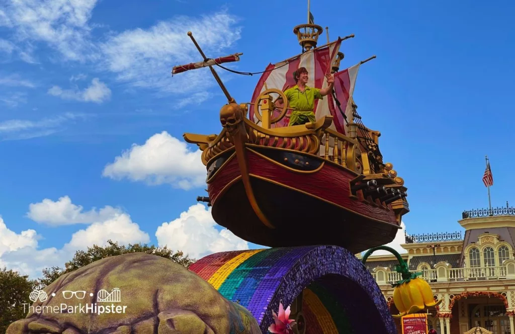 Disney Magic Kingdom Theme Park Festival of Fantasy Parade Peter Pan one of the best shows at Disney World.