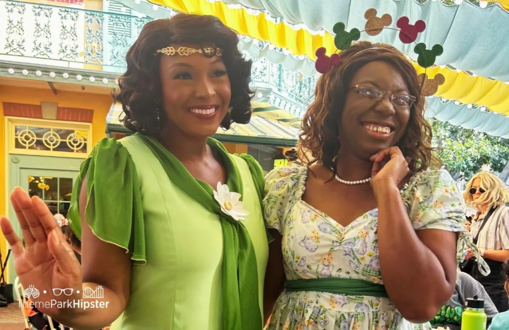 Victoria Wade and Princess and the Frog Tiana's Palace Restaurant at Disneyland