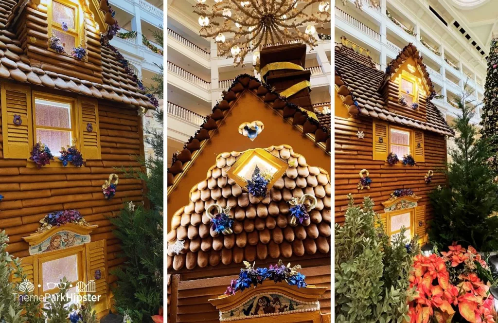 Gingerbread House at Disney Grand Floridian Resort and Spa at Christmas. Keep reading to learn about the Disney World Gingerbread house display on Theme Park Hipster!