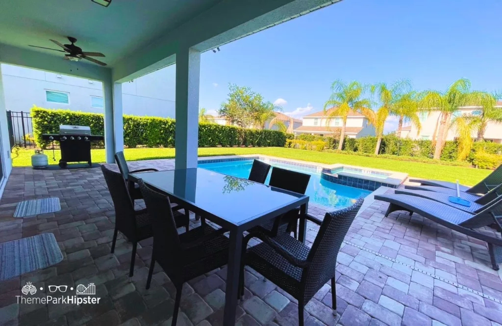 Pool area in 5 Bedroom villa at Encore Resort Review. One of the best resorts in Orlando that are not Disney.