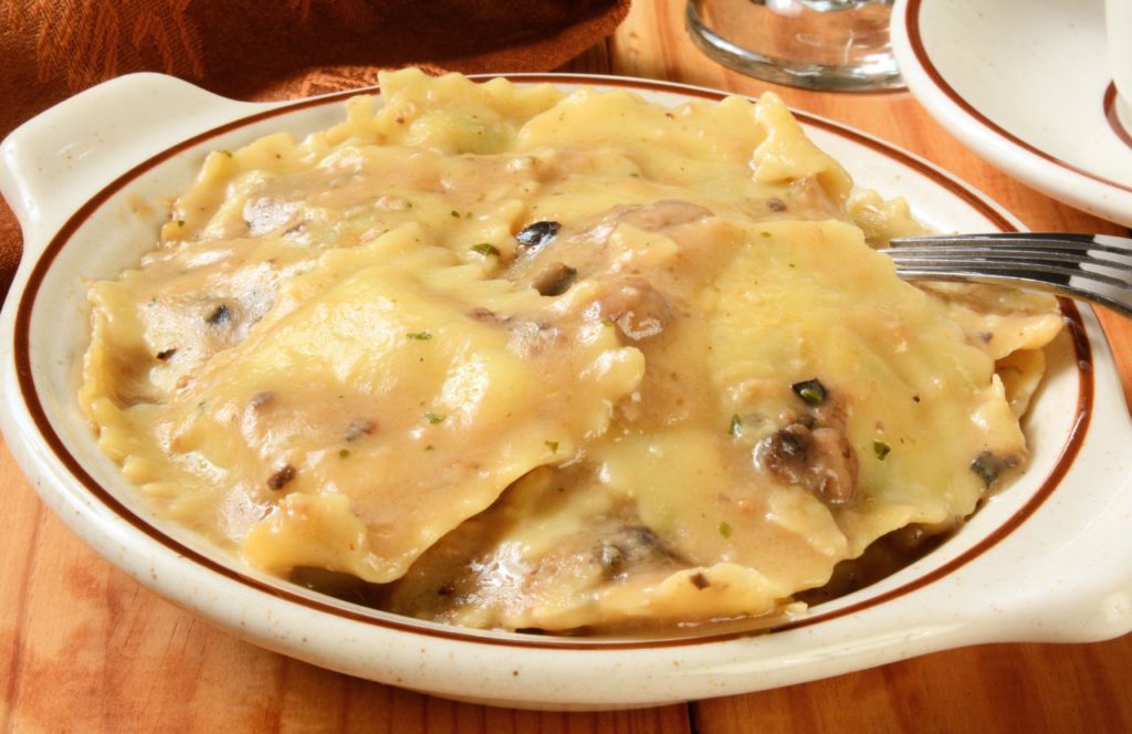 Mushroom Ravioli with Truffle Cream Sauce