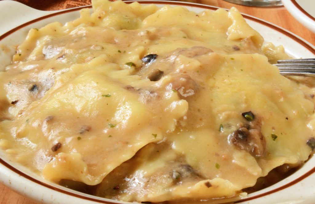 Mushroom Ravioli with Truffle Cream Sauce