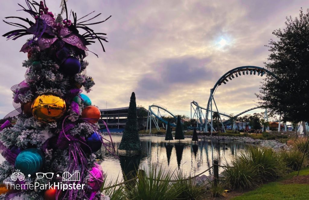 Pipeline Roller Coaster at SeaWorld Orlando Christmas Celebration. Keep reading to learn more about Signia Resort Bonnet Creek in Orlando.