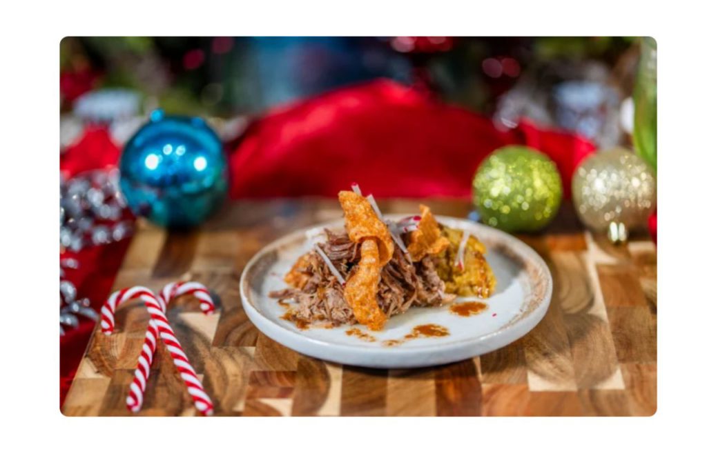 Pork Carnitas, Mofongo at Busch Gardens Christmas Town