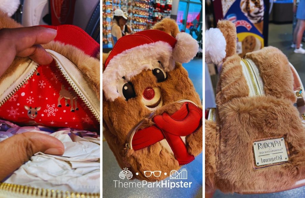 Rudolph the red nose reindeer loungefly bag at SeaWorld Orlando Christmas Celebration