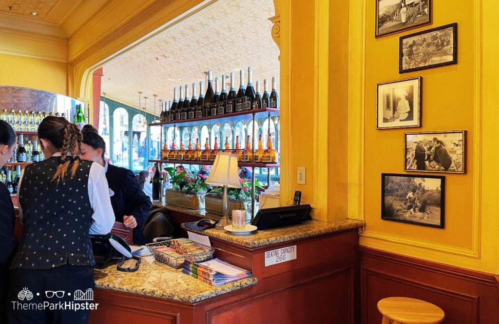 Epcot Theme Park Disney World France Pavilion Chefs de France Restaurant bar area.