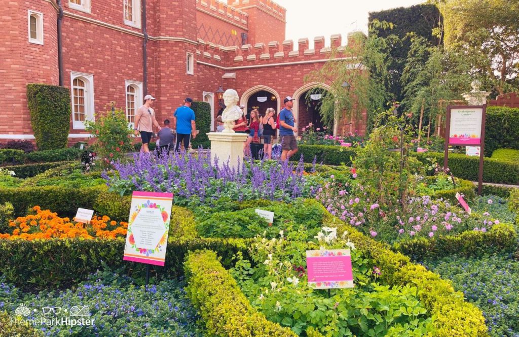 Epcot Theme Park Garden area in UK Pavilion at Disney World. One of the best things to do at Epcot for adults.