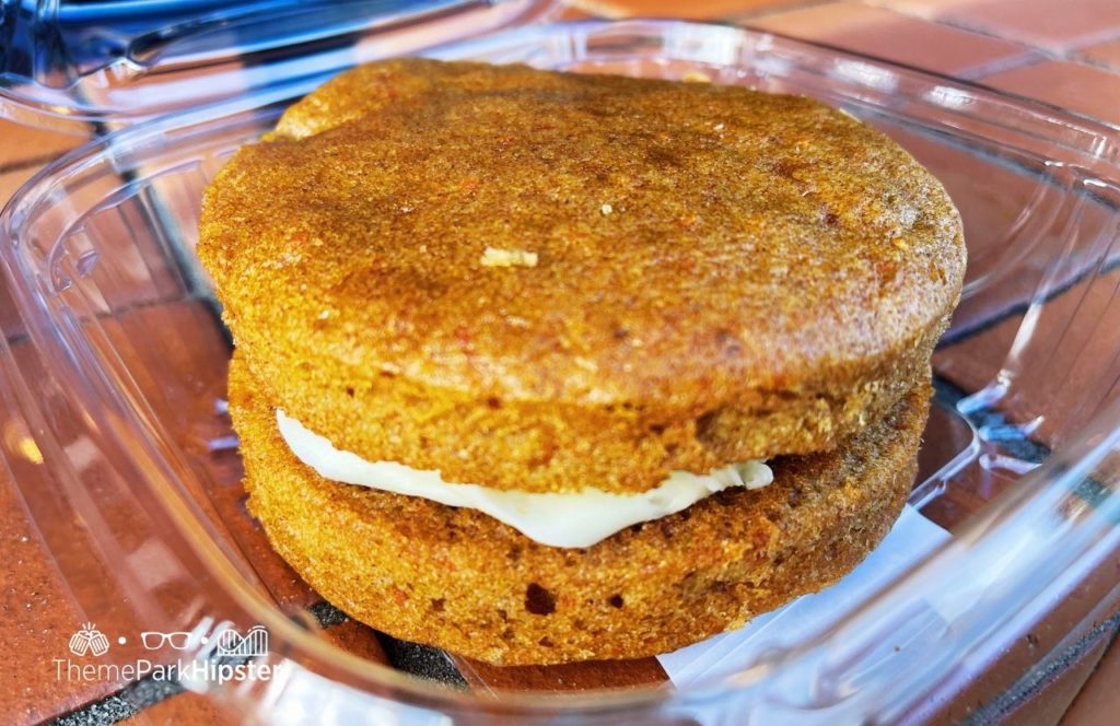 Disney Hollywood Studios Theme Park Trolley Car Cafe Pastries Carrot Cake Sandwich. One of the best desserts at Disney World.