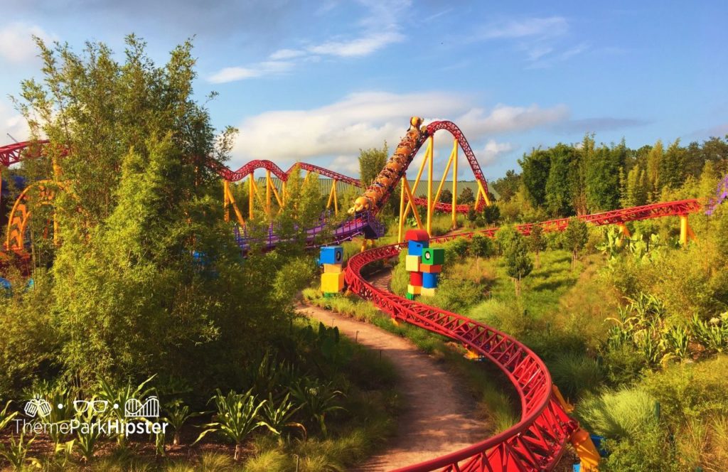 Disney Hollywood Studios Toy Story Land Slinky Dog Dash Roller Coaster Keep reading to see why you must go to Hollywood Studios alone on your solo Disney trip.