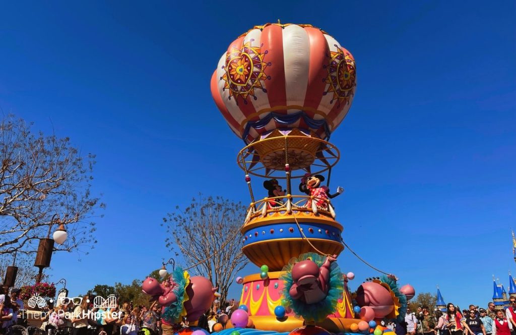 Disney Magic Kingdom Park Disney Festival of Fantasy Parade Mickey and Minnie Mouse. One of the best shows at the Magic Kingdom to watch.