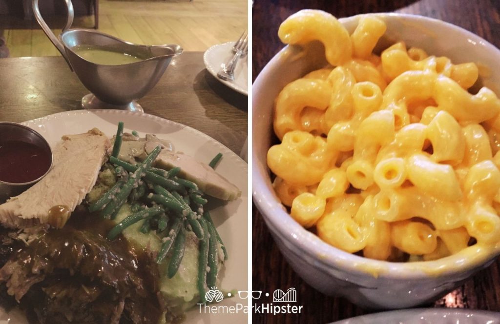 Disney Magic Kingdom Park Liberty Tree Tavern Restaurant with roast beef turkey gravy green beans and mac and cheese. Keep reading to find out all you need to know about the best buffet in Disney World.