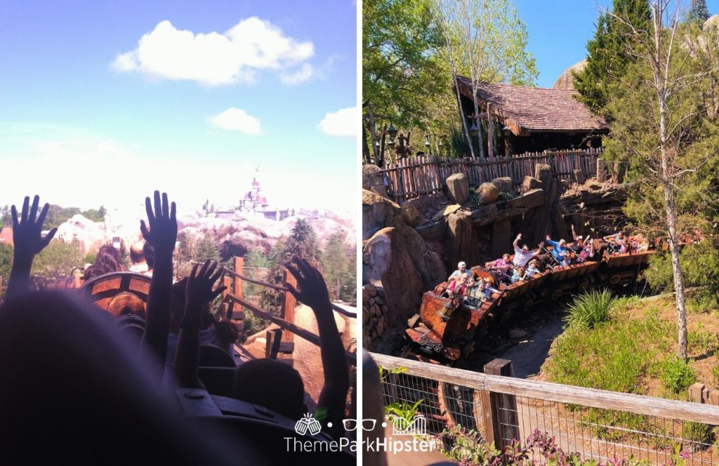 Disney Magic Kingdom Park Seven Dwarfs Mine Train Roller Coaster in Fantasyland. One of the fastest rides at Disney World.