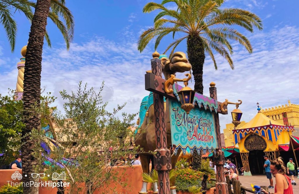 Disney Magic Kingdom Park the Magic Carpets of Aladdin Ride in Adventureland. One of the best attractions and rides at Adventureland.