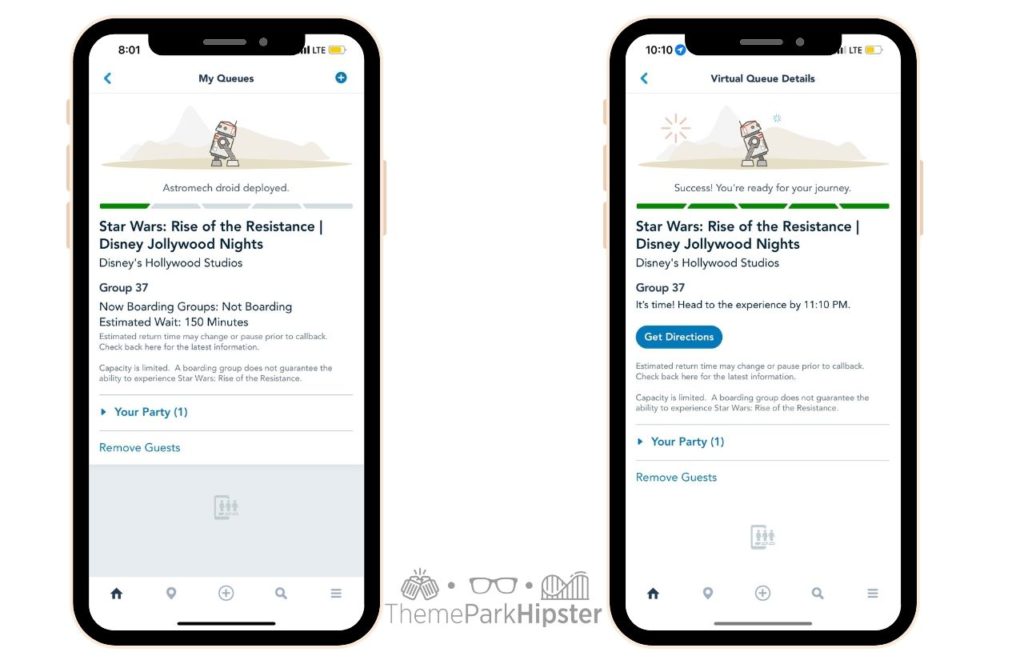 Disney World Hollywood Studios Star Wars Rise of the Resistance Virtual Queue