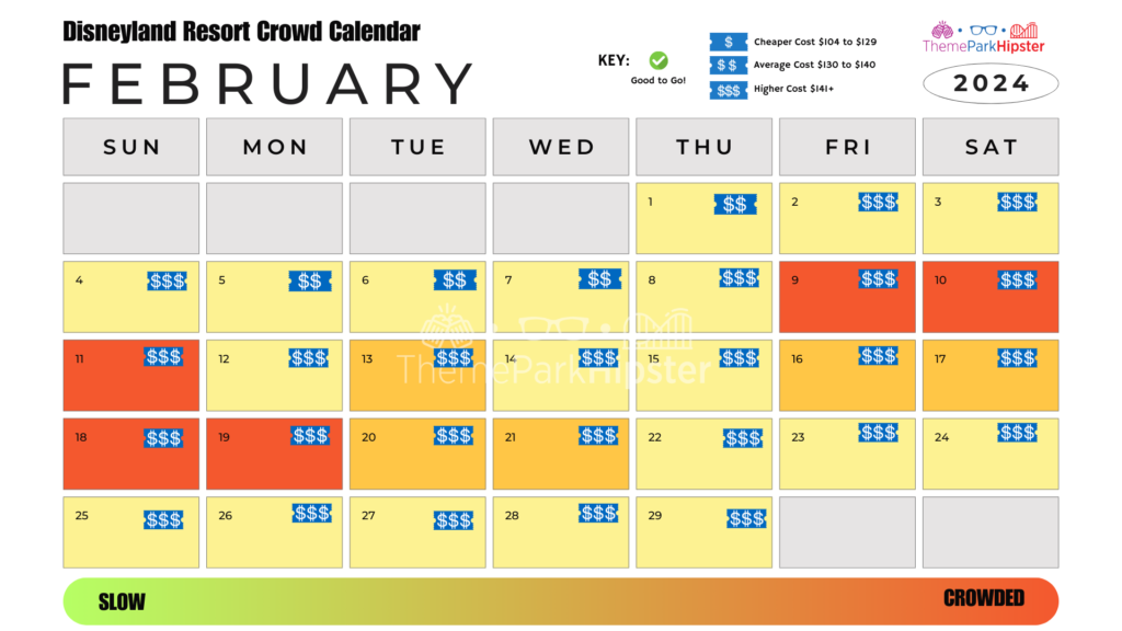 Disneyland California Adventure Crowd Calendar February 2024