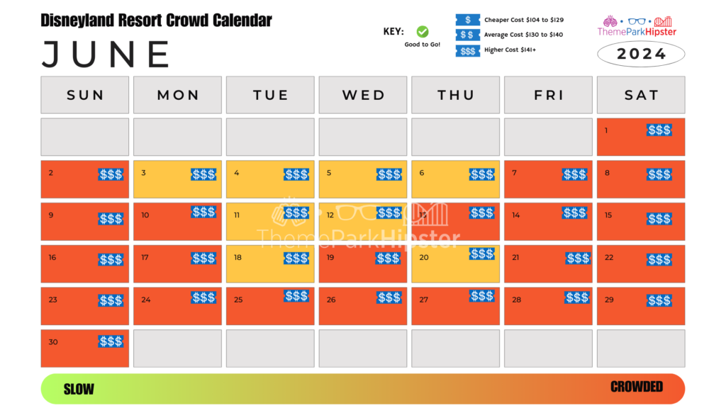 Disneyland California Adventure Crowd Calendar June 2024