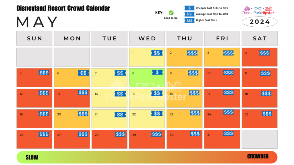 Disneyland California Adventure Crowd Calendar May 2024