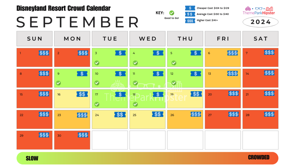 Disneyland California Adventure Crowd Calendar September 2024