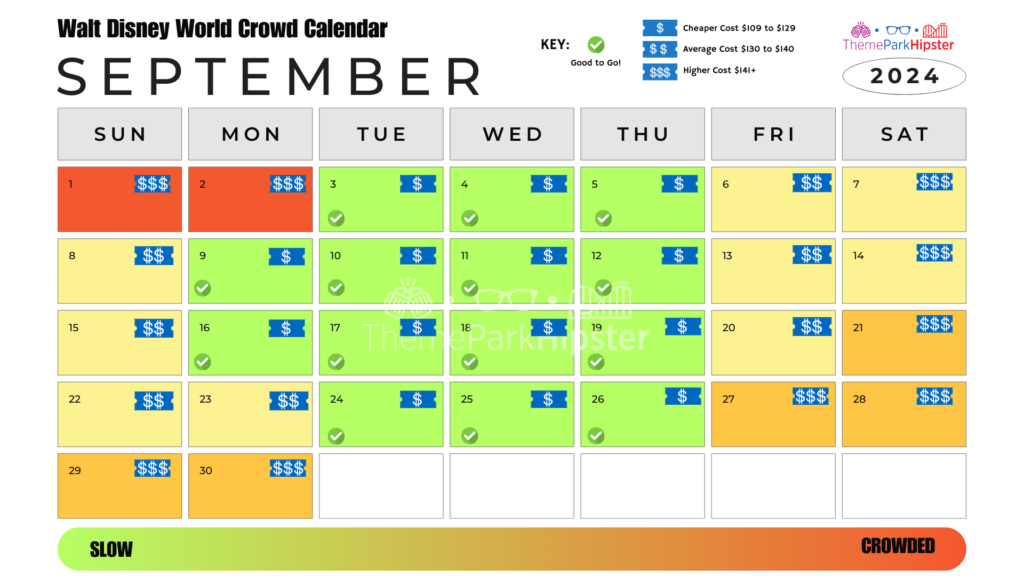 Walt Disney World Crowd Calendar September 2024