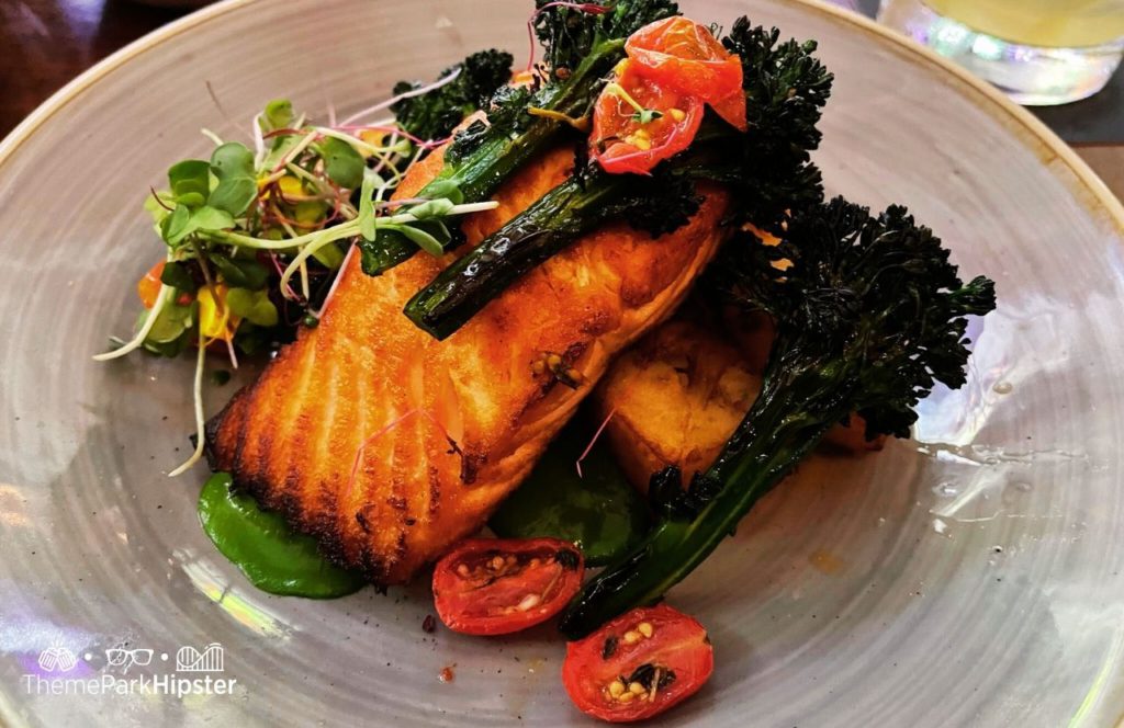 Walt Disney World Disney Springs Raglan Road Restaurant Salmon with Broccoli