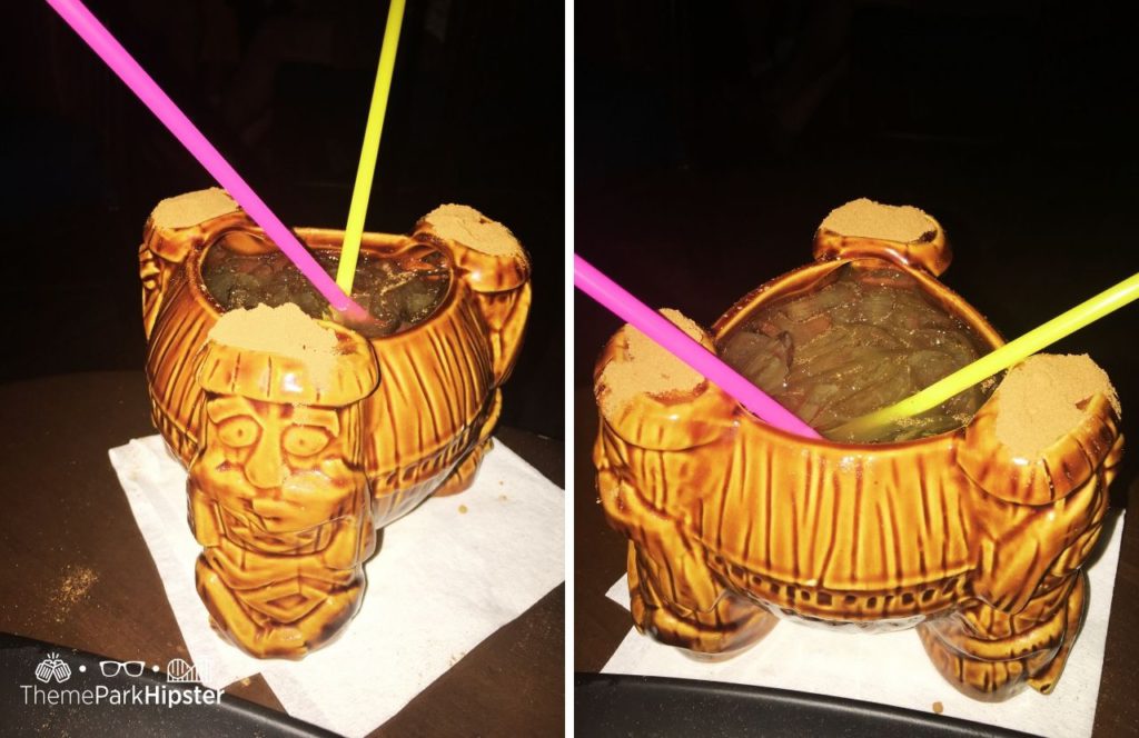 Walt Disney World Trader Sam's Uh OA volcano cocktail drink Polynesian Resort. One of the best bars and lounges at Disney World.