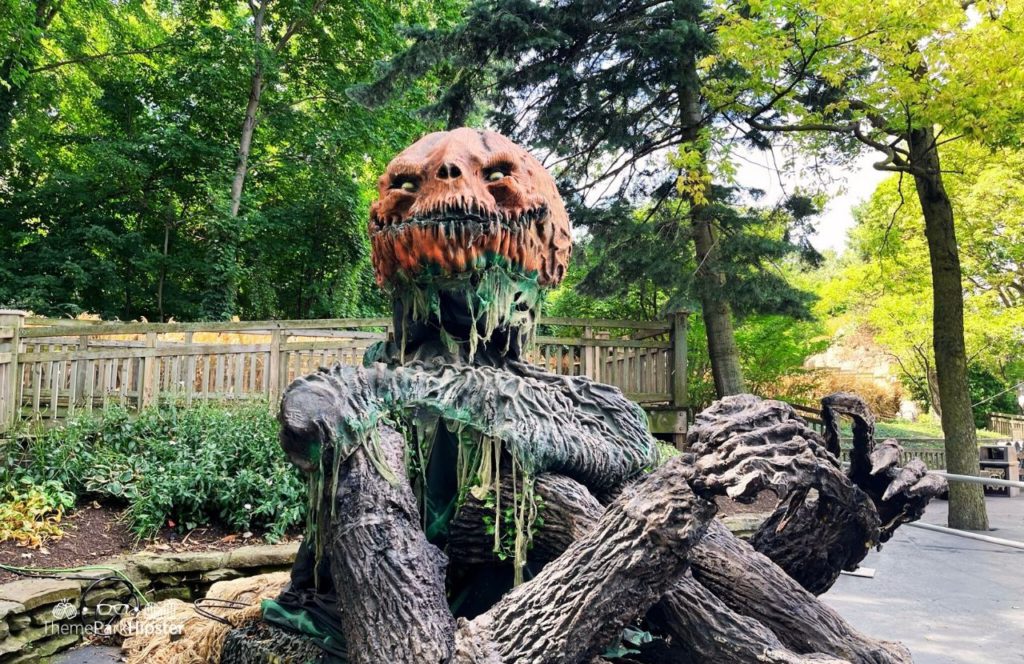 Cedar Point Amusement Park Ohio Frontier Trail Halloweekends Decor with Pumpkin Man