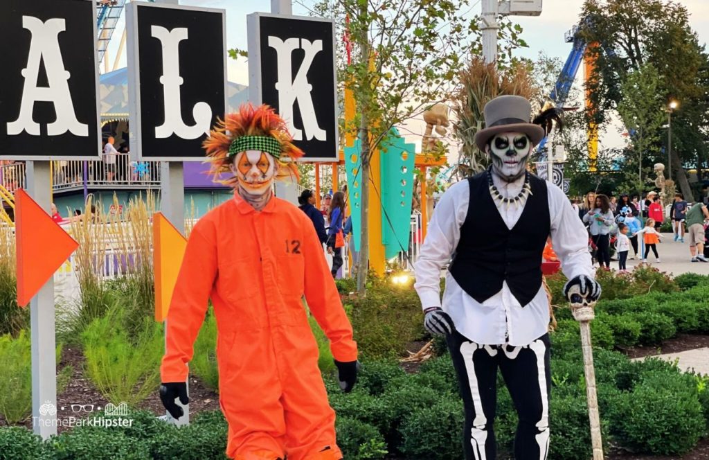 Cedar Point Amusement Park Ohio Halloweekends Scare Actors on the boardwalk bonewalk. One of the best things to do at Cedar Point.