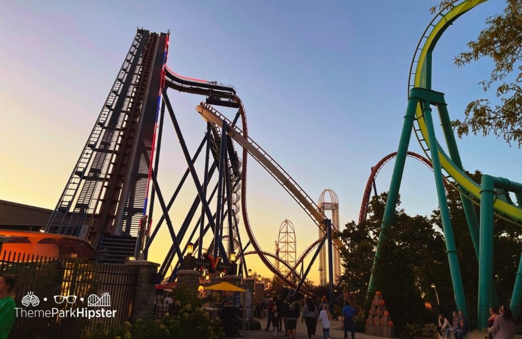 Cedar Point Ohio Amusement Park Halloweekends Valravn and Raptor Roller Coaster. One of the best rides at Cedar Point.